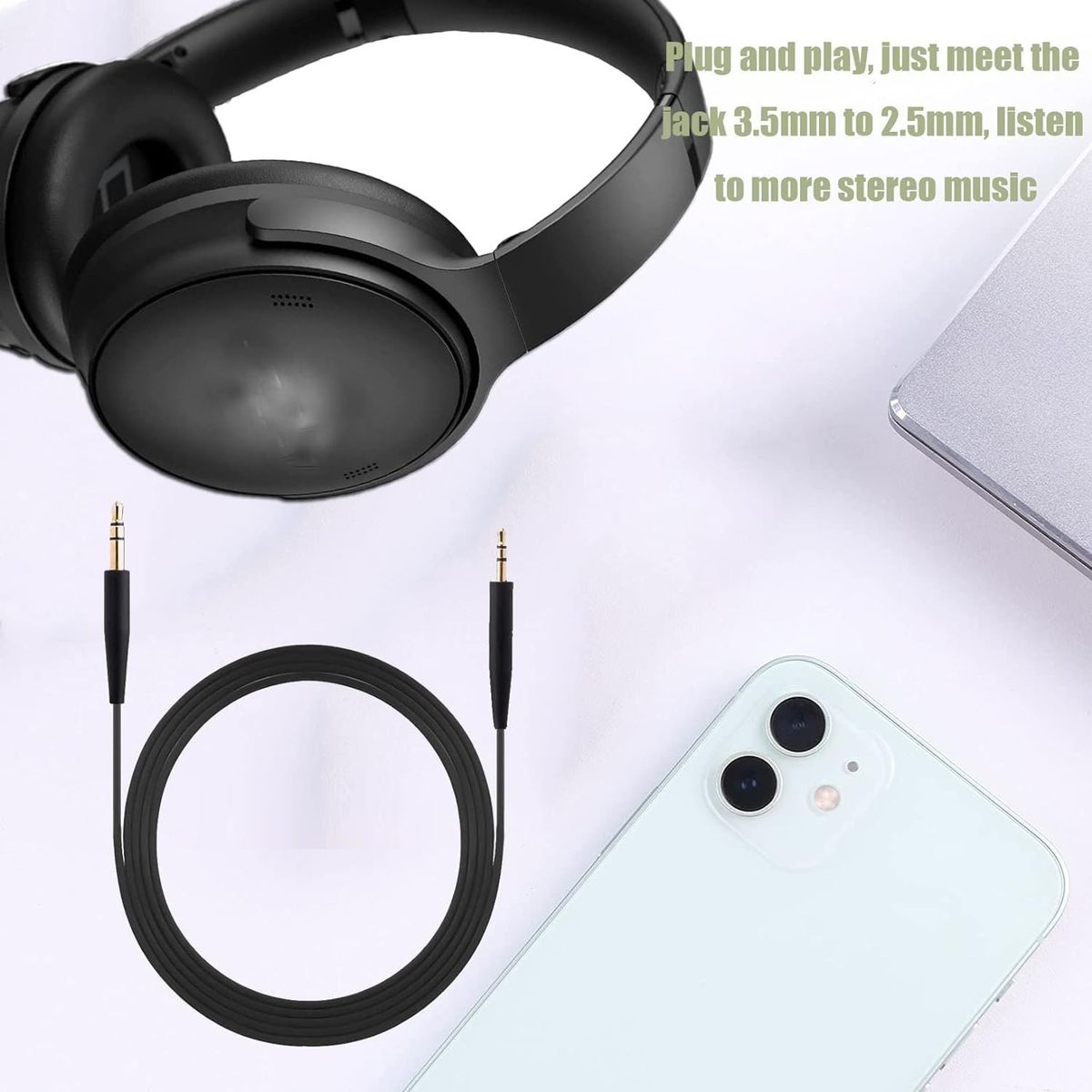 KUANGYE - Cable De Repuesto Para Audífonos Para Bose Soundtrue Y Soundlink