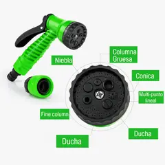 MOVI - Manguera Expandible 22,5 m con Rociador Multifunción – Riego sin Esfuerzo