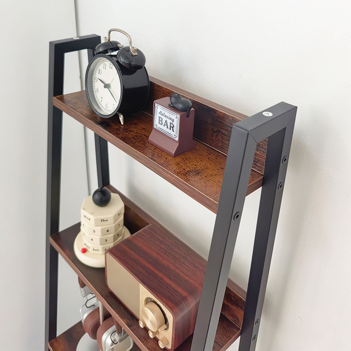 JOYTEK - Estante Organizador Decorativo con Repisas y Cajón Inferior 141x42x29 cm