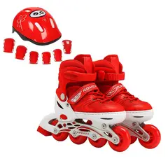 GENERICO - Patines Lineales Ajustables Con Luz+kit De Protección Niños