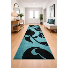 MROTTO - Alfombra de Pasillo Azul  70 x 230 cm Moderna