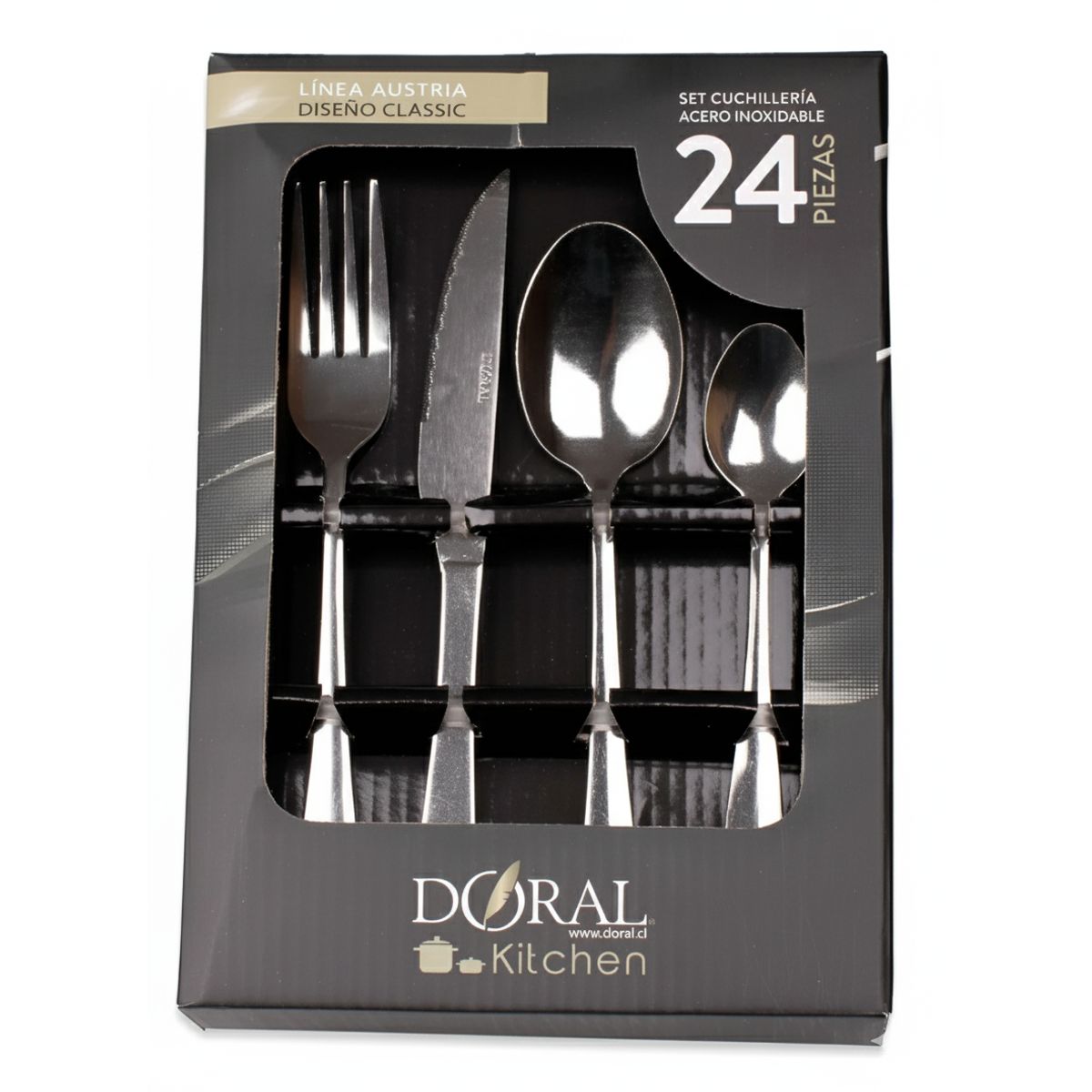 DORAL - Set Cuchillería 24 Piezas 1.5 Mm Plateado Color Classic