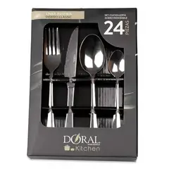DORAL - Set Cuchillería 24 Piezas 1.5 Mm Plateado Color Classic