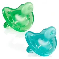 CHICCO - Pack de 2 chupetes Physio Soft 6-16 M+ Azul / Verde