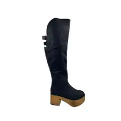 HERIEL - Bota Negra Plataforma Mujer