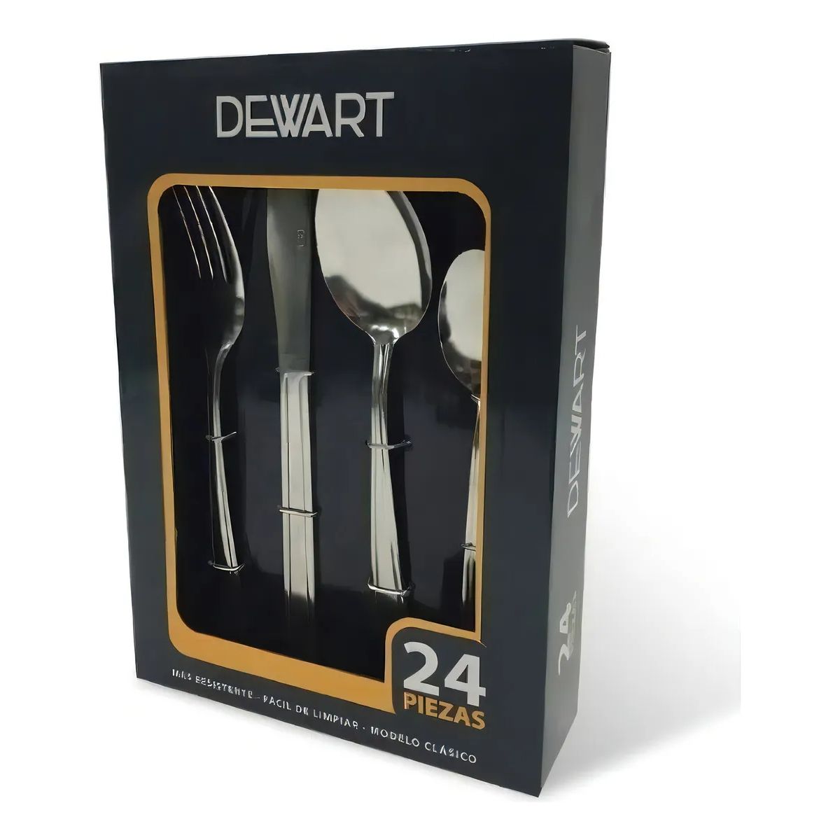 GENERICO - Set De Cubiertos 24 Piezas Acero Inoxidable Dewart Color Plateado