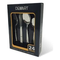 Set De Cubiertos 24 Piezas Acero Inoxidable Dewart Color Plateado