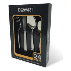 GENERICO - Set De Cubiertos 24 Piezas Acero Inoxidable Dewart Color Plateado