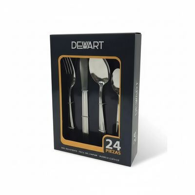 Imagen 2 del producto Set De Cubiertos 24 Piezas Acero Inoxidable Dewart Color Plateado