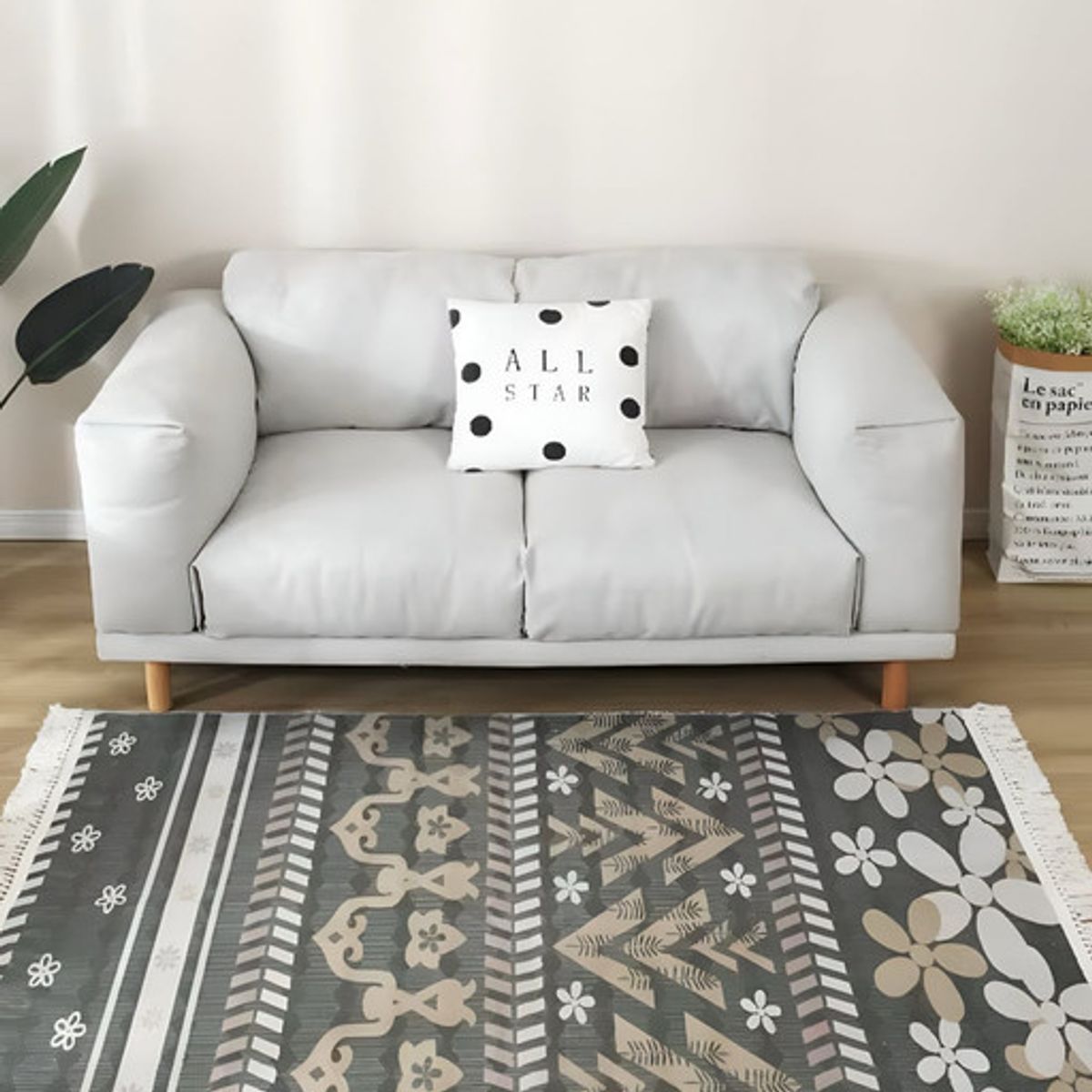 GENERICO - ALFOMBRA DE LINO 160 X 200 ELEGANTES CON FLECOS