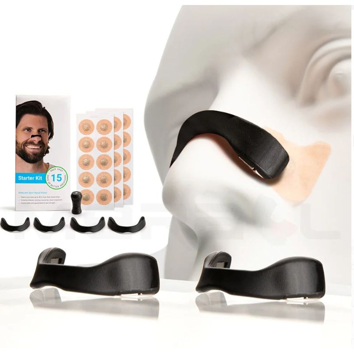 GENERICO - Dilatador Nasal Magnético Anti ronquidos Tiras Respiración 15 días