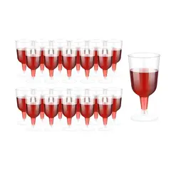 PASTELERIUSCL - 80 Copas De Vino Copa Acrilico Copa Plastico Copas Fiesta Eventos Vino Cóctel 6oz/177ml Transparente