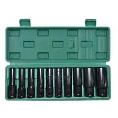 OFERTABKN - Juego De Dados Largos De Impacto 1/2, 10 Piezas De 8 A 24 Mm
