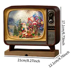 MOVI - CAJA MUSICAL NAVIDEÑA CON LUZ EN FORMA DE TV RETRO