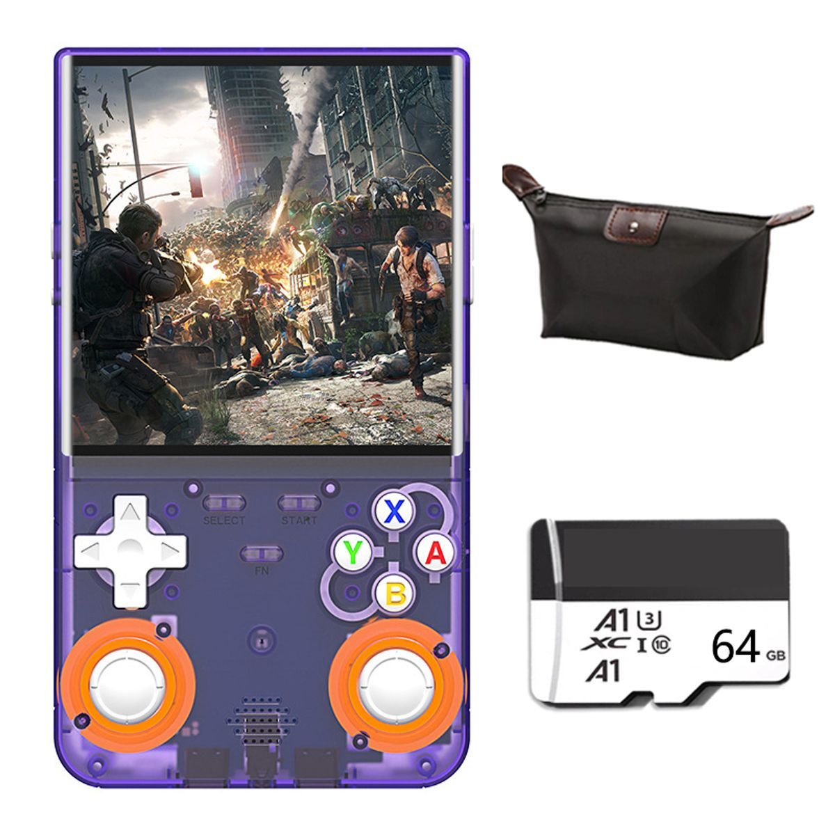 BRO TOUMI - Consola Portatil Retro Game R36S Ultra 64GB Morado