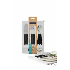 TRAMONTINA - Set Cajonera + cubertería Tramontina, color Negro, 25 piezas