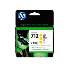 HP - PACK 3 TINTAS 712 AMARILLOS GENUINOS DE 81 ML