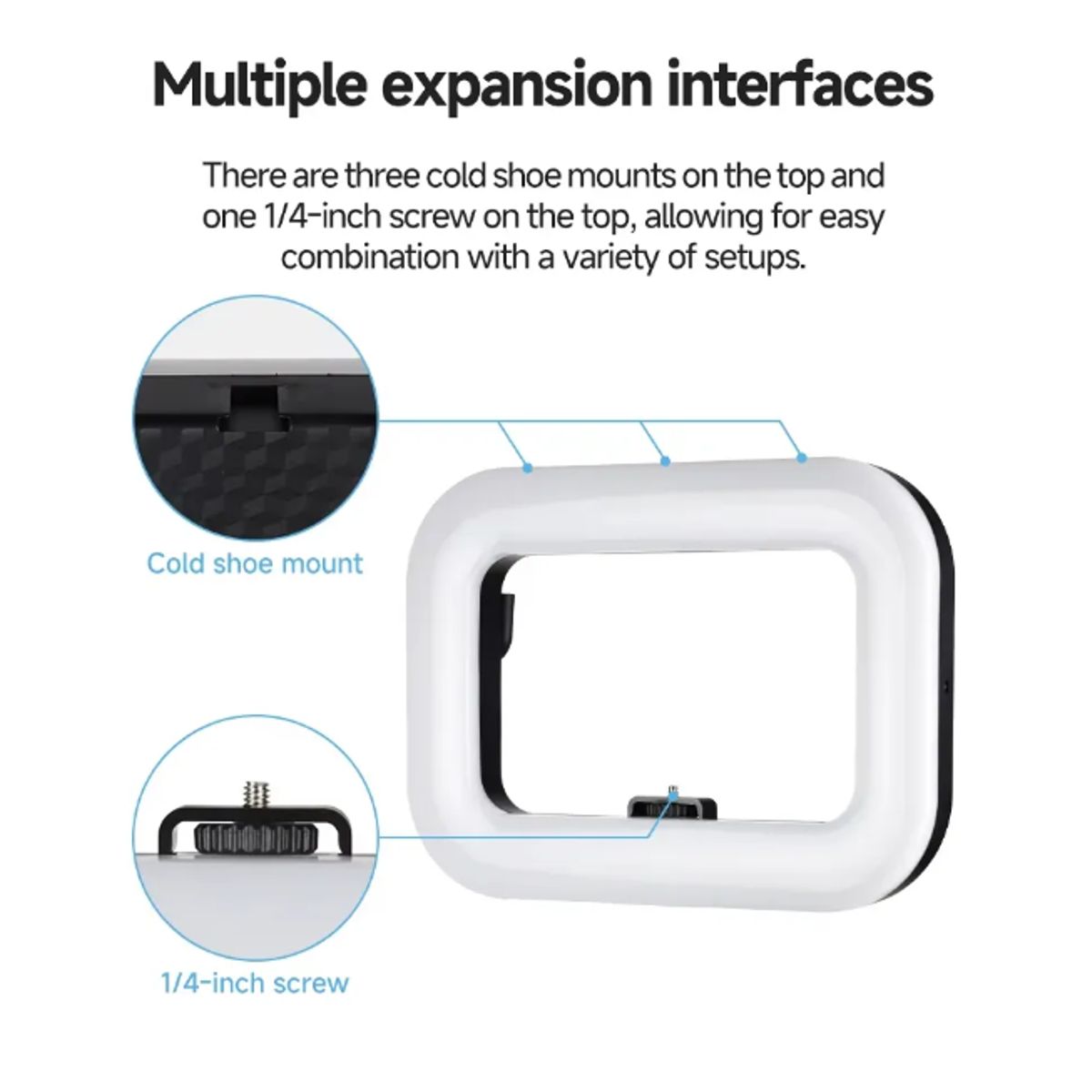 GENERICO - Luz Led Iluminador Cuadro Rgb Trípode Y Clip Para Móvil