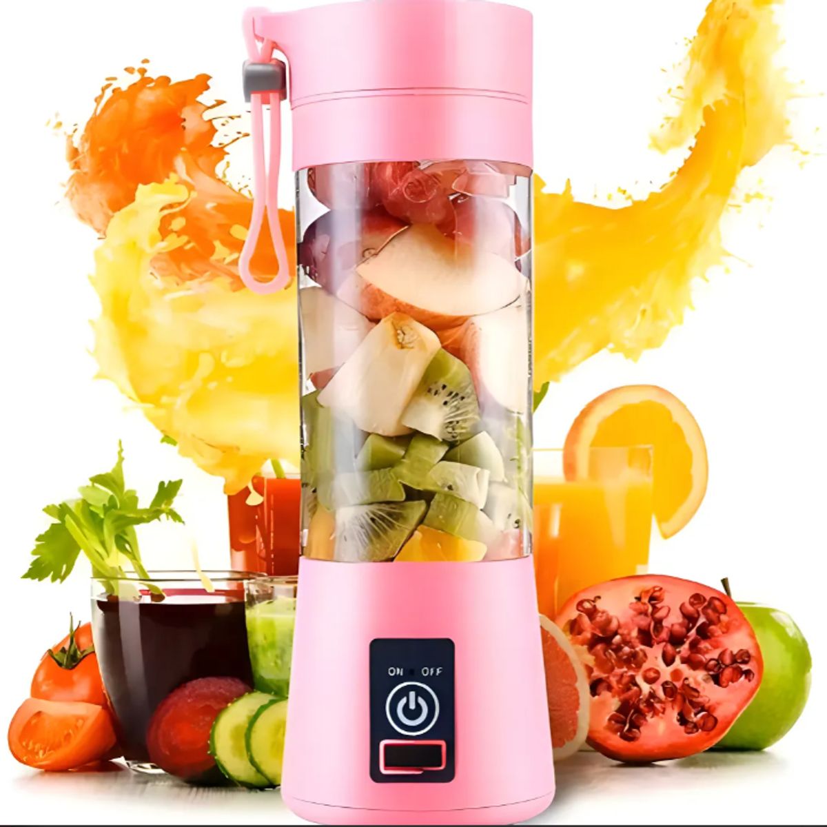 Licuadora Portatil Jugos Verduras Batidos Rosado, marca GENERICO - Foto 2