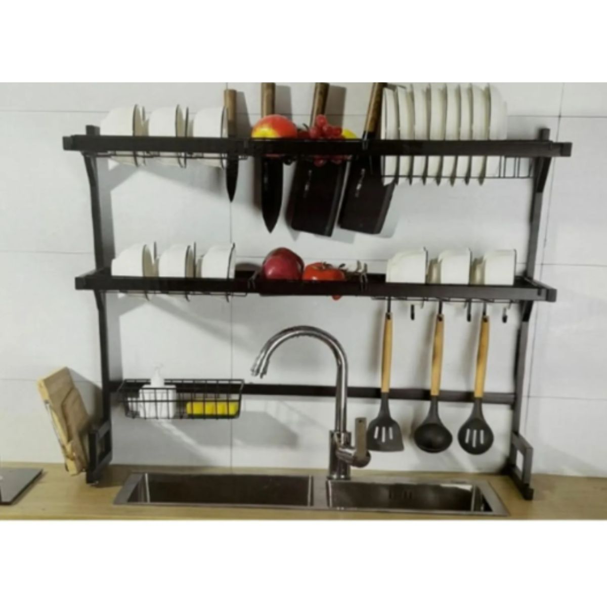 GENERICO - Secador Organizador Escurridor De Plato Loza 85Cm / 3 Niveles
