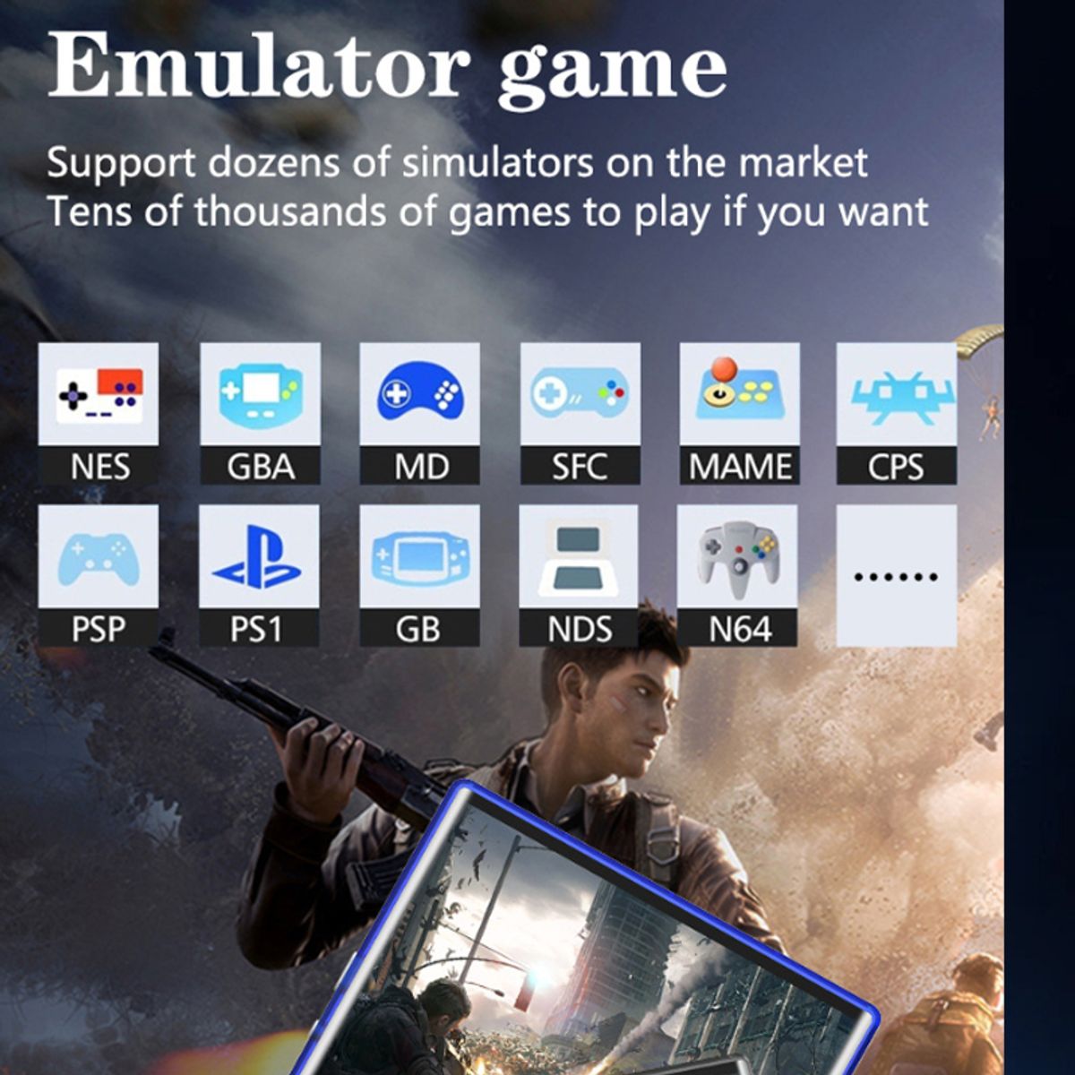 BRO TOUMI - Consola Portatil Retro Game R36S Ultra 64GB Azul