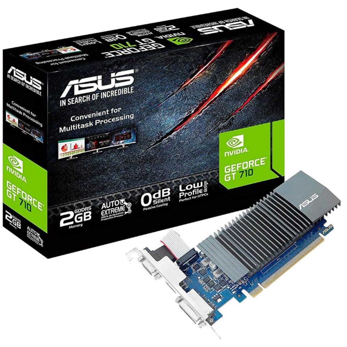 ASUS - Tarjeta de Video - Asus Nvidia GeForce GT 710 - 2 GB, GDDR5, 64 bits