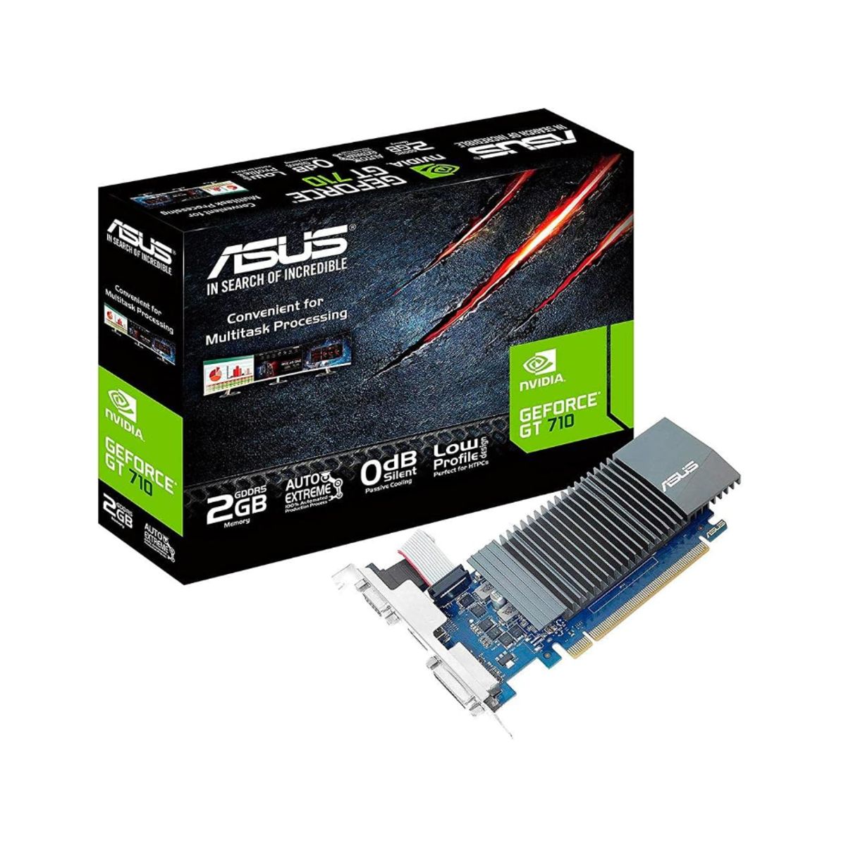 ASUS - Tarjeta de Video - Asus Nvidia GeForce GT 710 - 2 GB, GDDR5, 64 bits