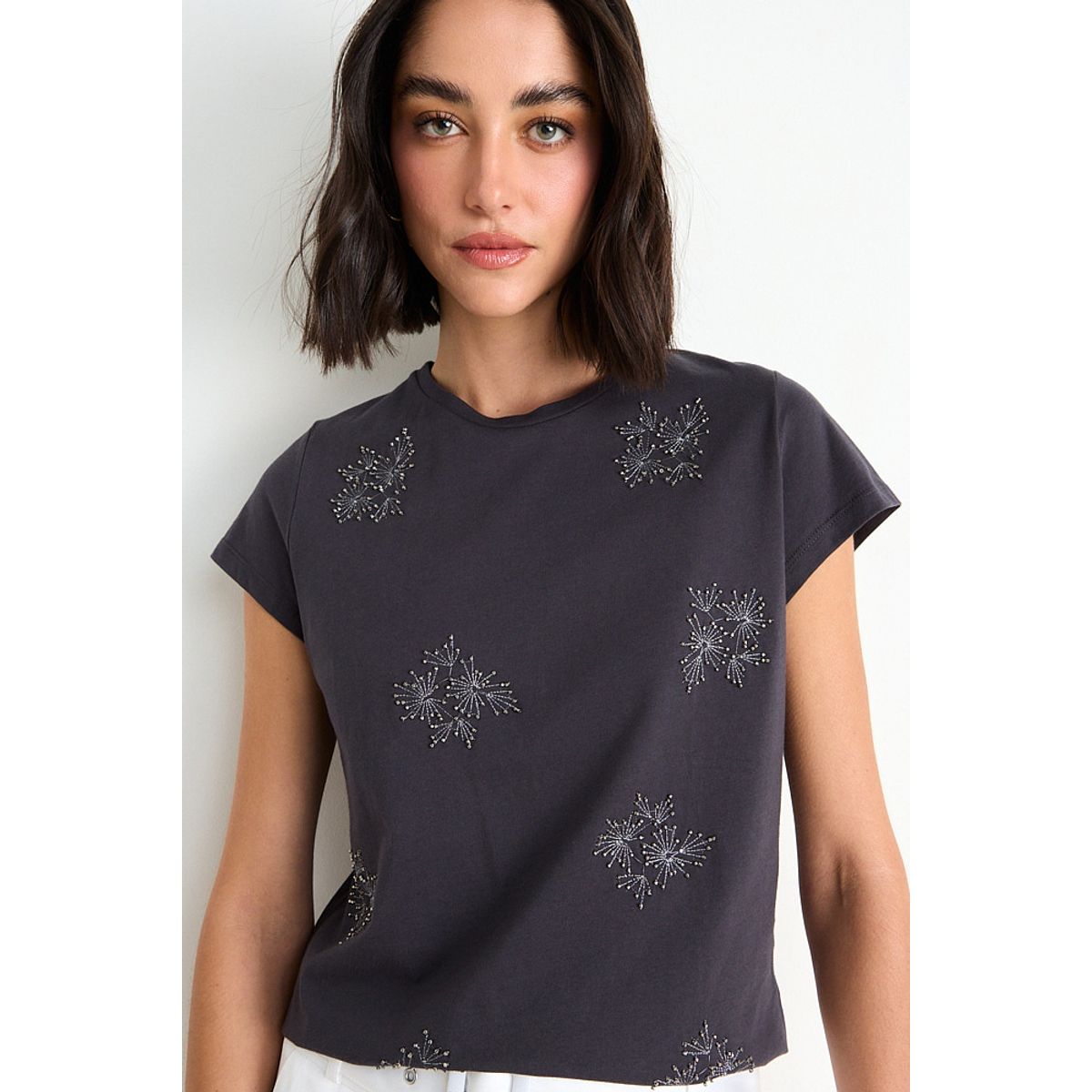 ASH - Polera Focalizada Mujer Gris Ash