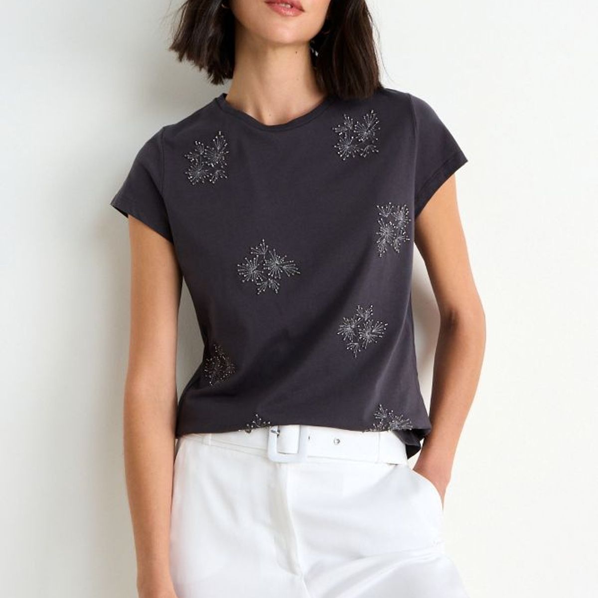 ASH - Polera Focalizada Mujer Gris Ash