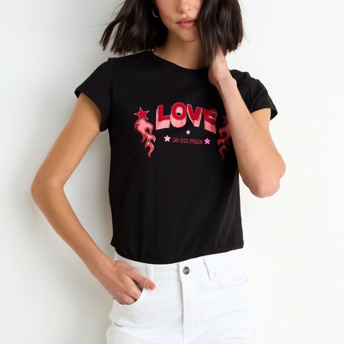 ASH - Polera Focalizada Mujer Negro Ash