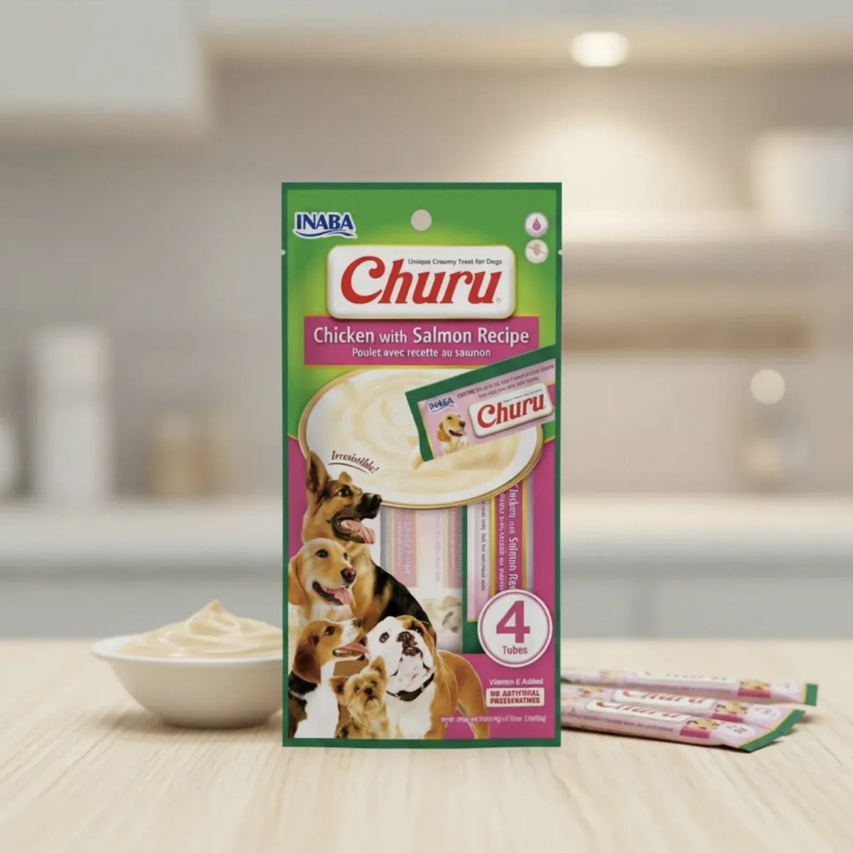 INABA - Churu Snack Para Mascotas Perros Premios 24 Tubos 14g C/u