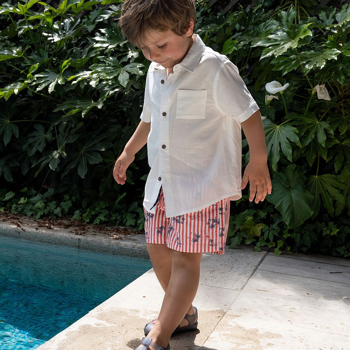 COLLOKY - Sandalia de Agua Azul de Niño con Velcro