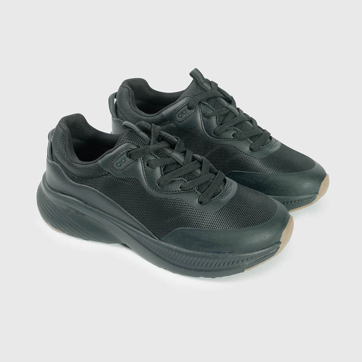 COLLOKY - Zapatilla Escolar Negra con Cordón de niño