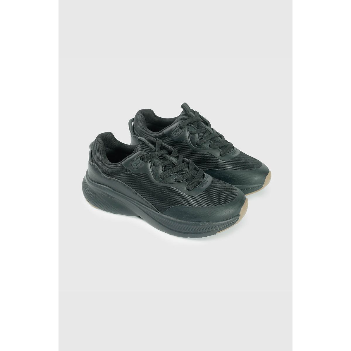 COLLOKY - Zapatilla Escolar Negra con Cordón de niño