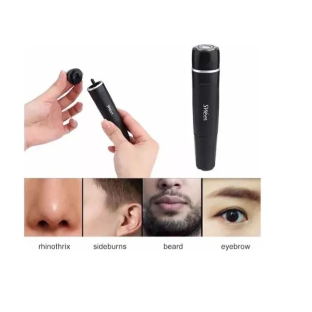 GENERICO - Depiladora De Vellos Oídos Nariz Cara 2 En 1. Color Negro