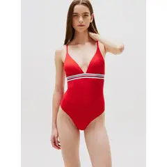 TOMMY HILFIGER - Traje De Baño Global Stripe Rojo