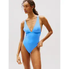 TOMMY HILFIGER - Traje De Baño Con Logo Tonal Celeste