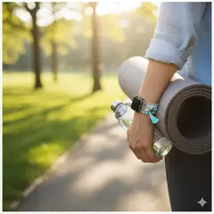 GENERICO - Correa Pulsera Bohemia para Apple Watch 42/44 mm Diseño Artesanal con Cuentas Decorativas