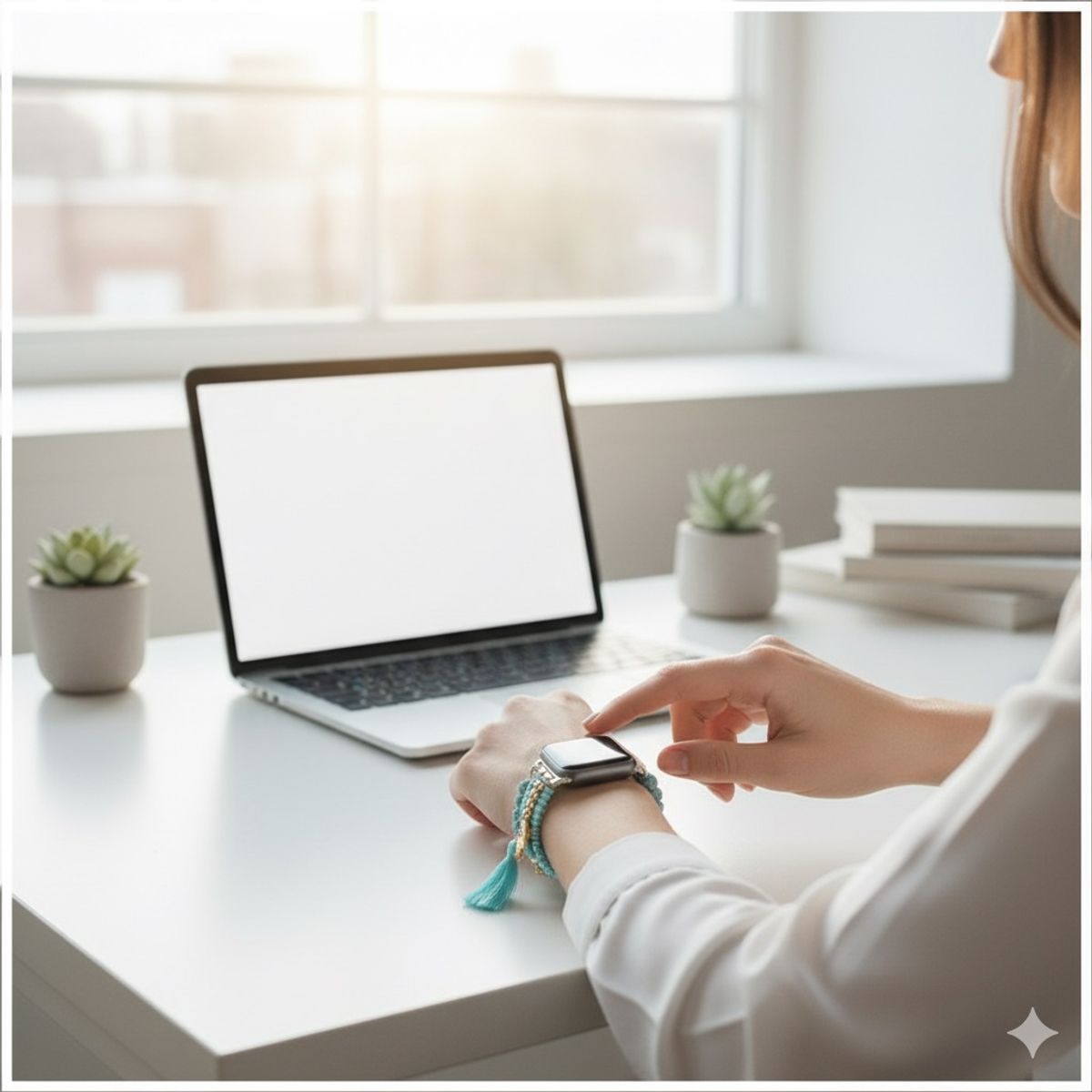 GENERICO - Correa Pulsera Bohemia para Apple Watch 4244 mm  Diseño Artesanal Hileras de Cuentas