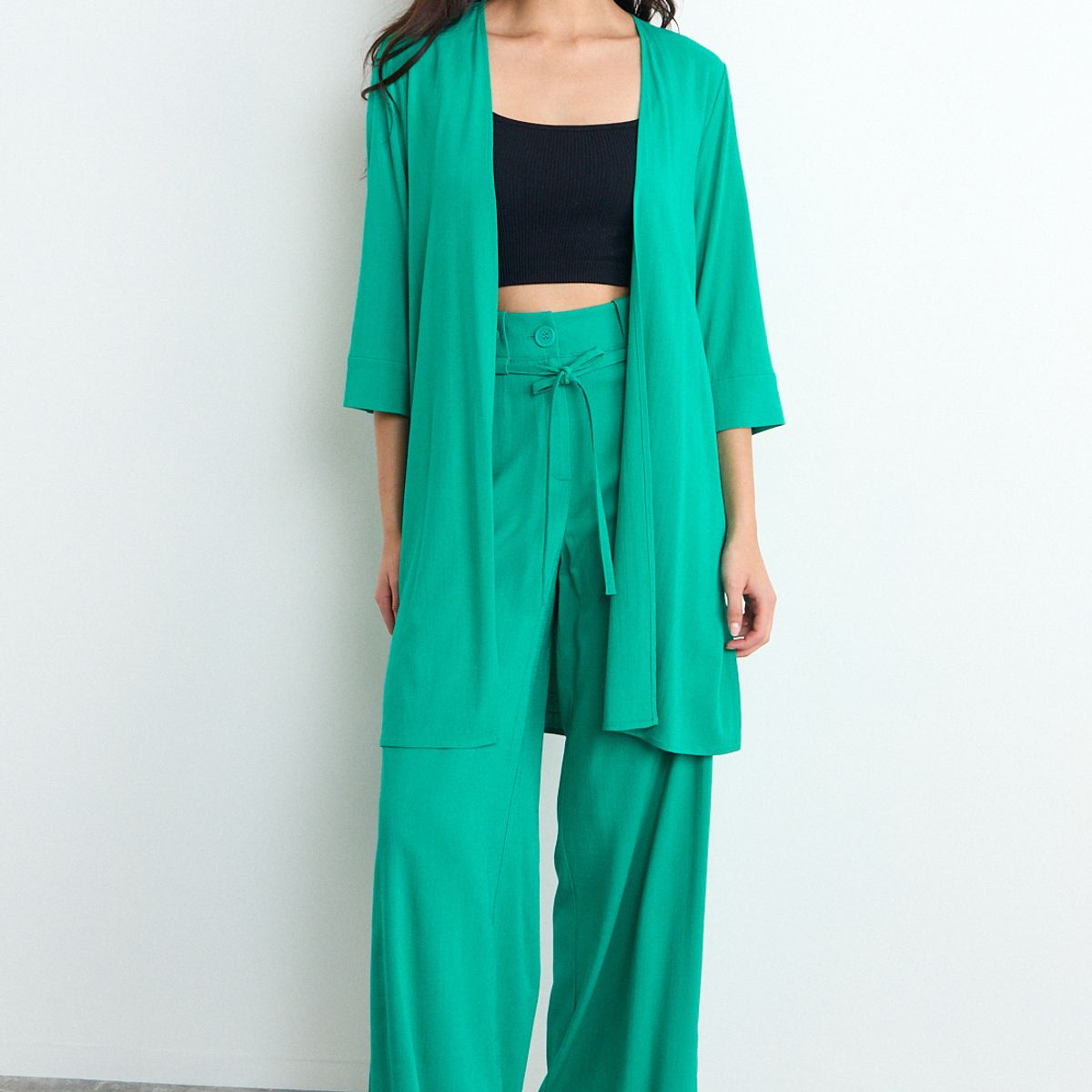 IO - Tapado Liso Mujer Verde Oliva Io