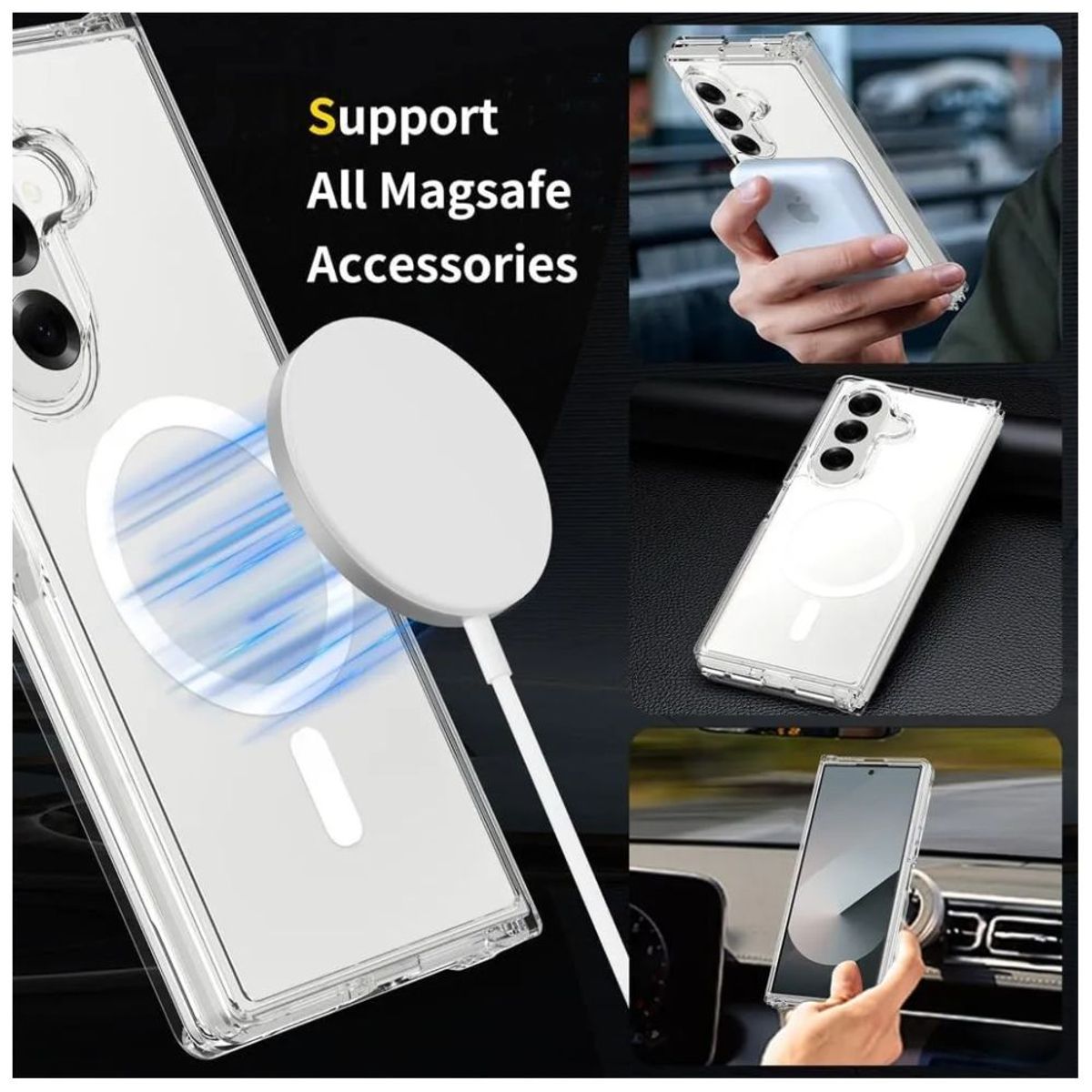 GENERICO - Carcasa Para Samsung Z Fold 7 Transparente Magnetica