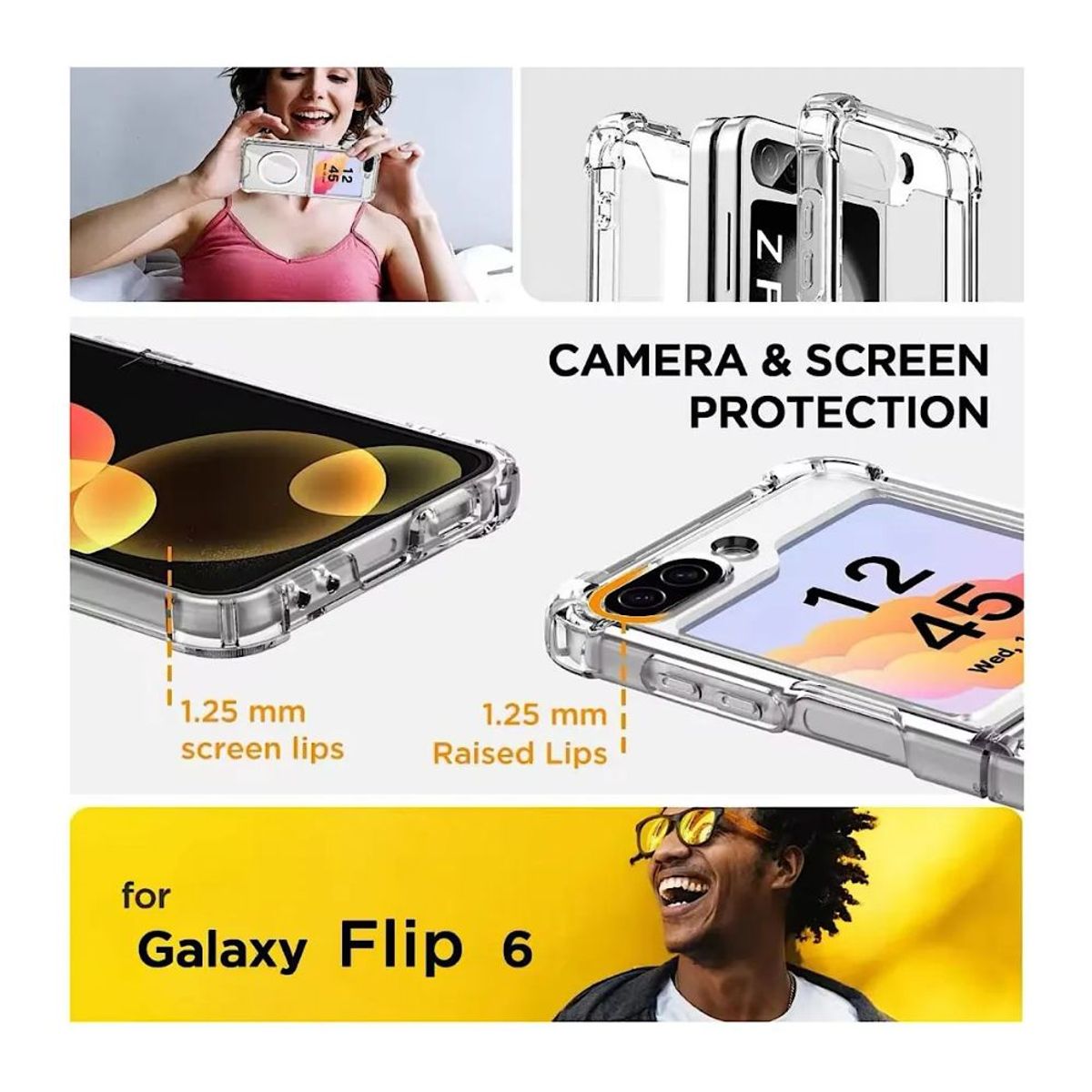 GENERICO - Carcasa Para Samsung Z Flip 7 Transparente Magnetica