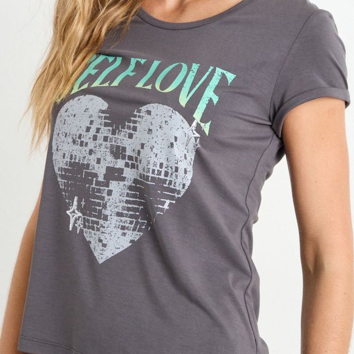 IO - Polera Estampada Mujer Gris Io