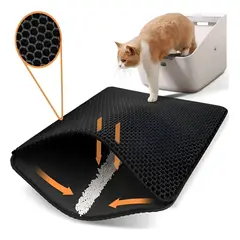 GENERICO - Alfombra Recoge Arena De Gatos Lavable Estera Para Residuos Negro 40x55cm