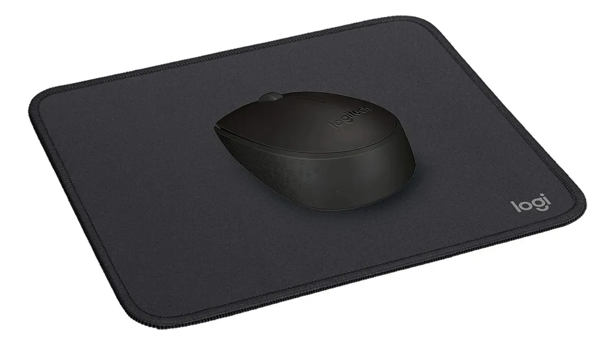 Kit Mouse Wireless M170 + Mouse Pad Studio Negro Negro