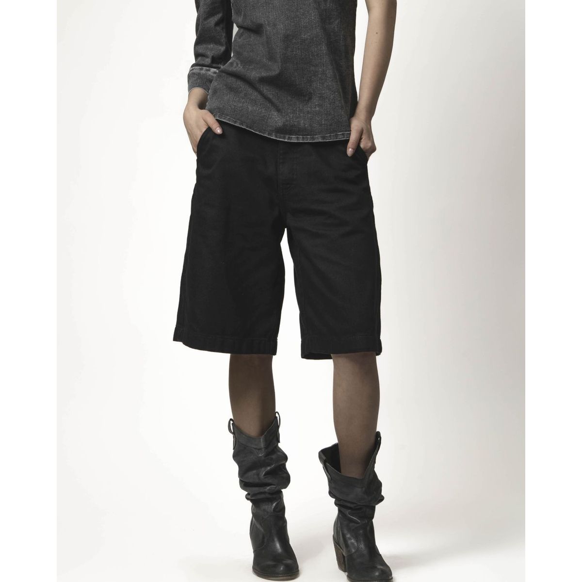 MOMCHIC - BERMUDA PALAZO NEGRO