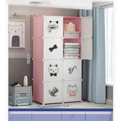 ANGELES DEL HOGAR - Armario Organizador Closet Plastico Plegable Armable 8 Cubos