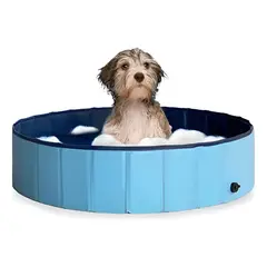 GENERICO - Piscina Bañera Plegable Para Mascotas Perros 80x20cm Verano - Azul