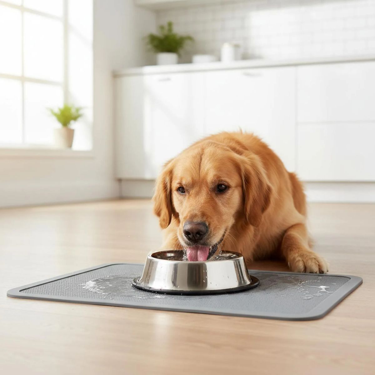 GENERICO - Plato Para Perro Gato Talla M Antideslizante Capacidad 450ml Plateado