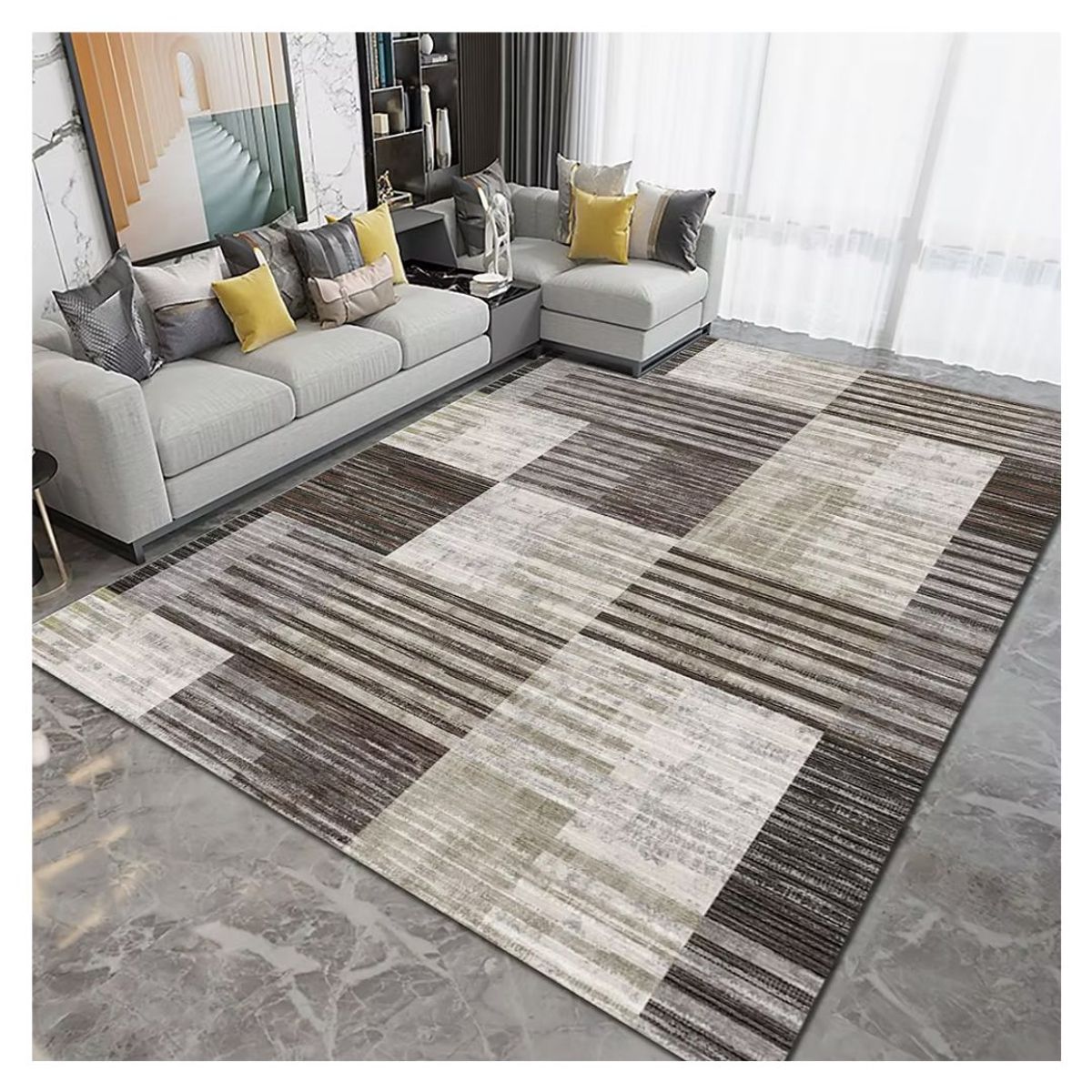 GENERICO - Alfombra Lisa Decoración con Diseños 3D-02 200 x 240 cm - Utah